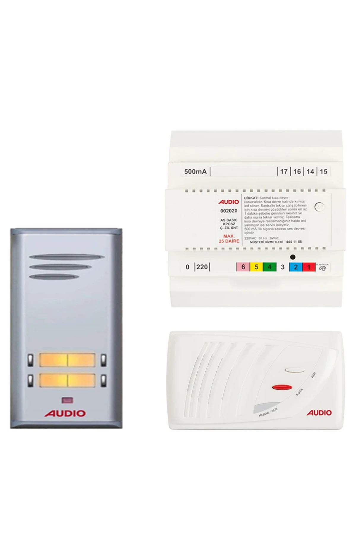 Audio 4 Daire 1012 Görüntüsüz Sesli Diafon Paketi - Diafoncu
